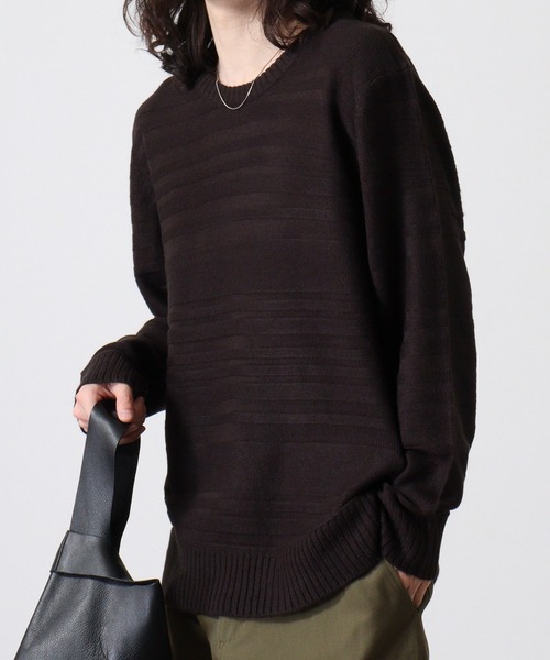FUNALIVE（ファンアライブ）の「Jacquard crew neck knit / ジャガード編みクルーネックニット unisex（ニット/セーター・メンズ・ブラック系/ベージュ系1/ネイビー/ネイビー系1/ネイビー系/ダークグレー/ブラック系1/ベージュ系/ベージュ/ブラック/チャコールグレー/チャコール・M/L/LL）」の14枚目の写真