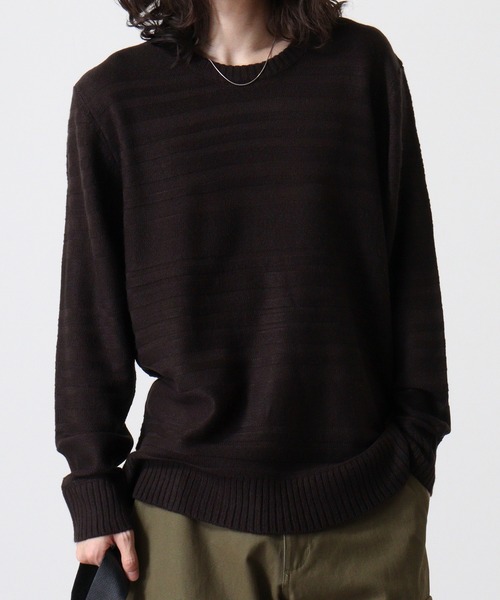 FUNALIVE（ファンアライブ）の「Jacquard crew neck knit / ジャガード編みクルーネックニット unisex（ニット/セーター・メンズ・ブラック系/ベージュ系1/ネイビー/ネイビー系1/ネイビー系/ダークグレー/ブラック系1/ベージュ系/ベージュ/ブラック/チャコールグレー/チャコール・M/L/LL）」の13枚目の写真