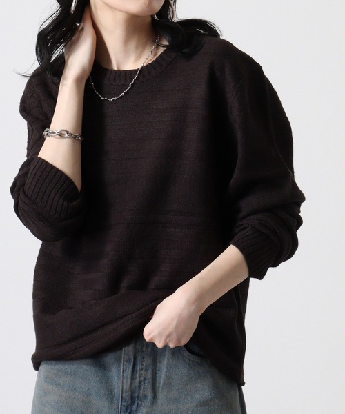 FUNALIVE（ファンアライブ）の「Jacquard crew neck knit / ジャガード編みクルーネックニット unisex（ニット/セーター・メンズ・ブラック系/ベージュ系1/ネイビー/ネイビー系1/ネイビー系/ダークグレー/ブラック系1/ベージュ系/ベージュ/ブラック/チャコールグレー/チャコール・M/L/LL）」の18枚目の写真