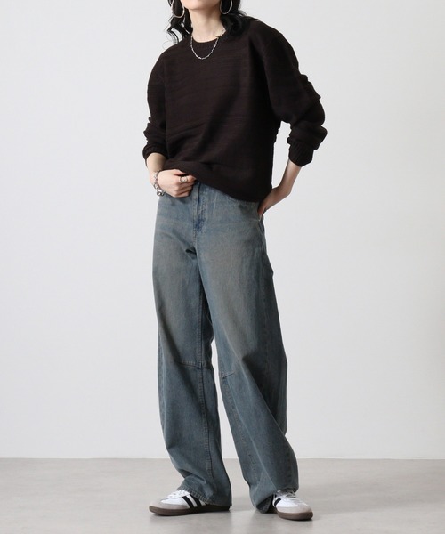FUNALIVE（ファンアライブ）の「Jacquard crew neck knit / ジャガード編みクルーネックニット unisex（ニット/セーター・メンズ・ブラック系/ベージュ系1/ネイビー/ネイビー系1/ネイビー系/ダークグレー/ブラック系1/ベージュ系/ベージュ/ブラック/チャコールグレー/チャコール・M/L/LL）」の20枚目の写真
