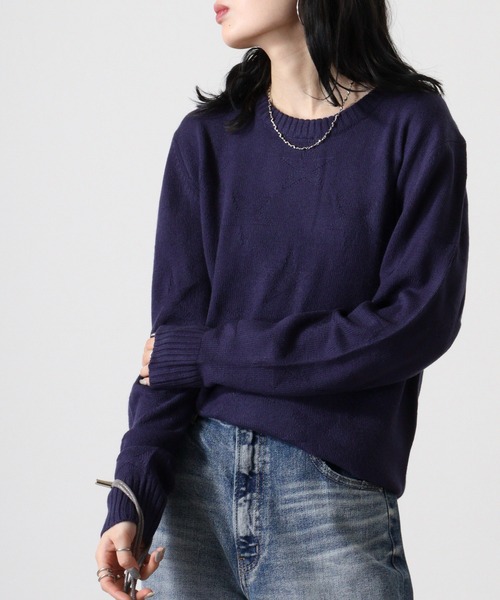 FUNALIVE（ファンアライブ）の「Jacquard crew neck knit / ジャガード編みクルーネックニット unisex（ニット/セーター・メンズ・ブラック系/ベージュ系1/ネイビー/ネイビー系1/ネイビー系/ダークグレー/ブラック系1/ベージュ系/ベージュ/ブラック/チャコールグレー/チャコール・M/L/LL）」の22枚目の写真
