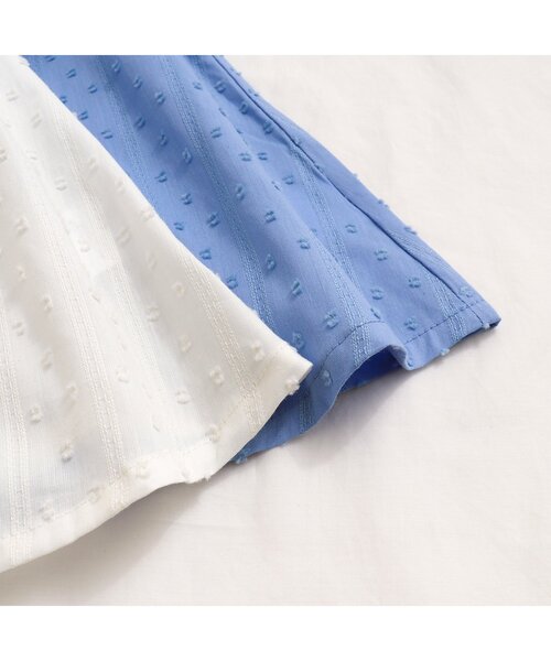 apres les cours（アプレレクール）の「スカラップレースフリルチュニック（チュニック・キッズ・ブルー/アイボリー・90/80/110/100/140/120/130）」の7枚目の写真