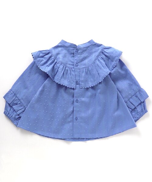 apres les cours（アプレレクール）の「スカラップレースフリルチュニック（チュニック・キッズ・ブルー/アイボリー・90/80/110/100/140/120/130）」の10枚目の写真