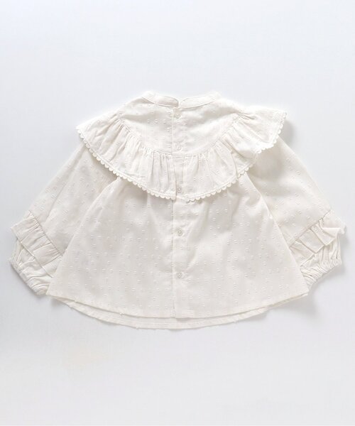 apres les cours（アプレレクール）の「スカラップレースフリルチュニック（チュニック・キッズ・ブルー/アイボリー・90/80/110/100/140/120/130）」の11枚目の写真