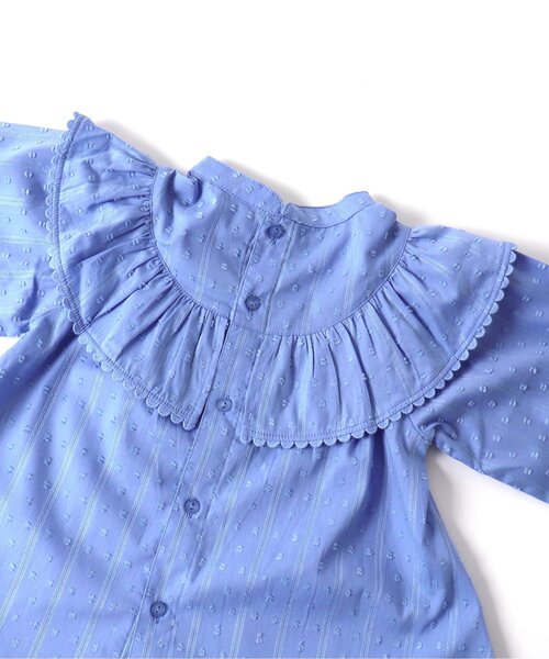 apres les cours（アプレレクール）の「スカラップレースフリルチュニック（チュニック・キッズ・ブルー/アイボリー・90/80/110/100/140/120/130）」の13枚目の写真