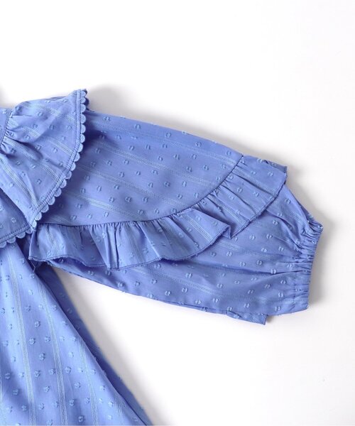 apres les cours（アプレレクール）の「スカラップレースフリルチュニック（チュニック・キッズ・ブルー/アイボリー・90/80/110/100/140/120/130）」の14枚目の写真