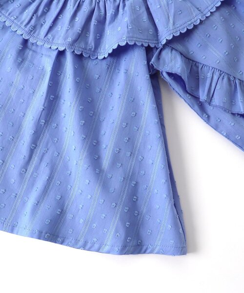 apres les cours（アプレレクール）の「スカラップレースフリルチュニック（チュニック・キッズ・ブルー/アイボリー・90/80/110/100/140/120/130）」の15枚目の写真