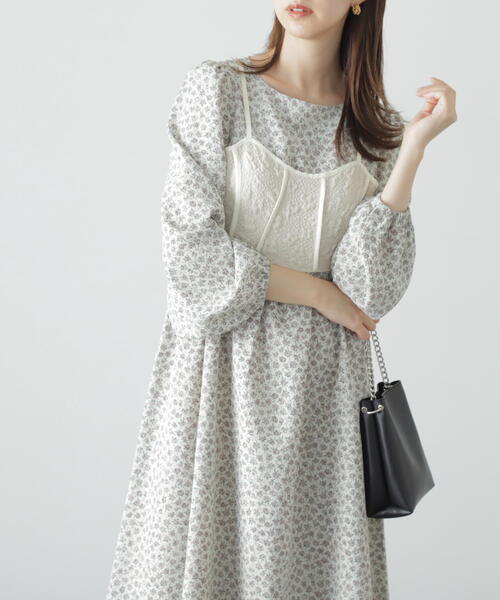 FREE'S MART（フリーズマート）の「◆小花柄ビスチェドッキングワンピース（ワンピース・レディース・ホワイト系その他/ブラック系その他・SMALL/MEDIUM）」の18枚目の写真