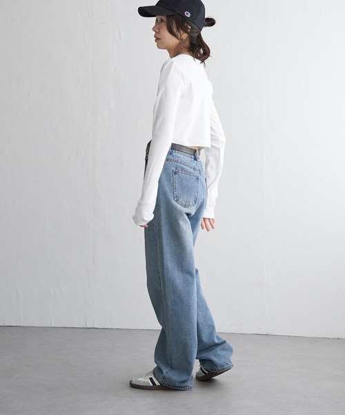 VENCEEXCHANGE（ヴァンスエクスチェンジ）の「テレコハーフジップクロップドプルオーバー（Tシャツ/カットソー・レディース・ブラック/グレー/オフホワイト・FREE）」の9枚目の写真