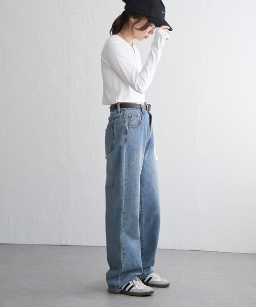 VENCEEXCHANGE（ヴァンスエクスチェンジ）の「テレコハーフジップクロップドプルオーバー（Tシャツ/カットソー・レディース・ブラック/グレー/オフホワイト・FREE）」の10枚目の写真