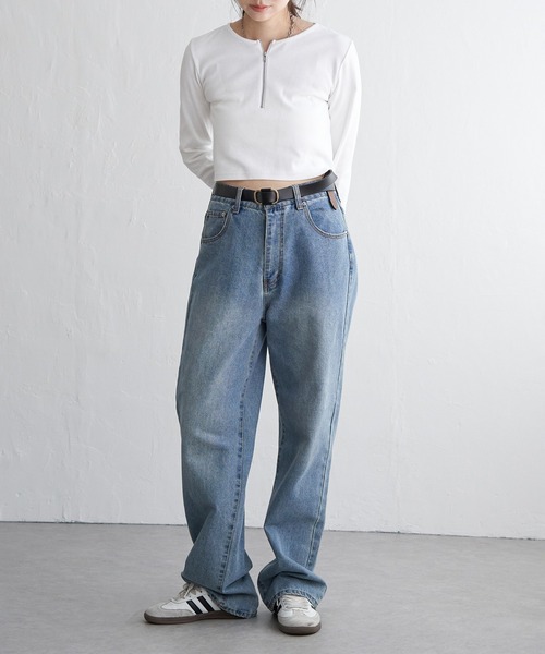 VENCEEXCHANGE（ヴァンスエクスチェンジ）の「テレコハーフジップクロップドプルオーバー（Tシャツ/カットソー・レディース・ブラック/グレー/オフホワイト・FREE）」の8枚目の写真