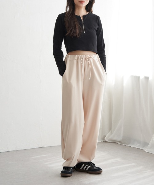 VENCEEXCHANGE（ヴァンスエクスチェンジ）の「テレコハーフジップクロップドプルオーバー（Tシャツ/カットソー・レディース・ブラック/グレー/オフホワイト・FREE）」の15枚目の写真