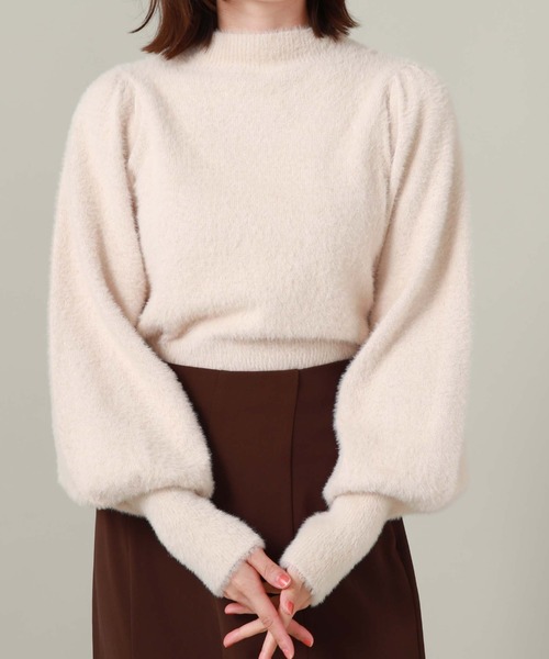 archives（アルシーヴ）の「シャギーパフニット（ニット/セーター・レディース・オフホワイト/ブルー/グレイッシュベージュ/ピンクベージュ・MEDIUM）」の20枚目の写真