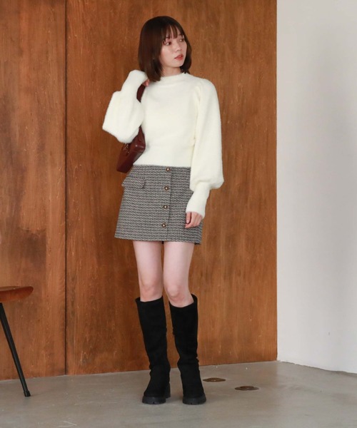 archives（アルシーヴ）の「シャギーパフニット（ニット/セーター・レディース・オフホワイト/ブルー/グレイッシュベージュ/ピンクベージュ・MEDIUM）」の9枚目の写真