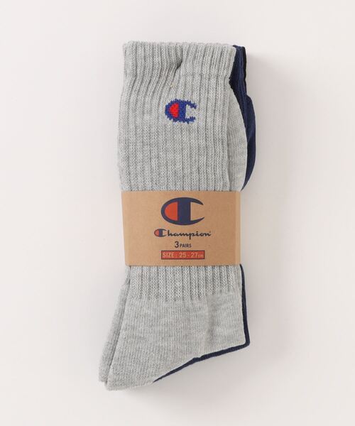 Champion（チャンピオン）の「【Champion】CMSCY002 フルレングスソックス3P/チャンピオン/3足セット（ソックス/靴下・メンズ・ブラック/グレー/ホワイト/マルチ・25cm～27cm）」の4枚目の写真