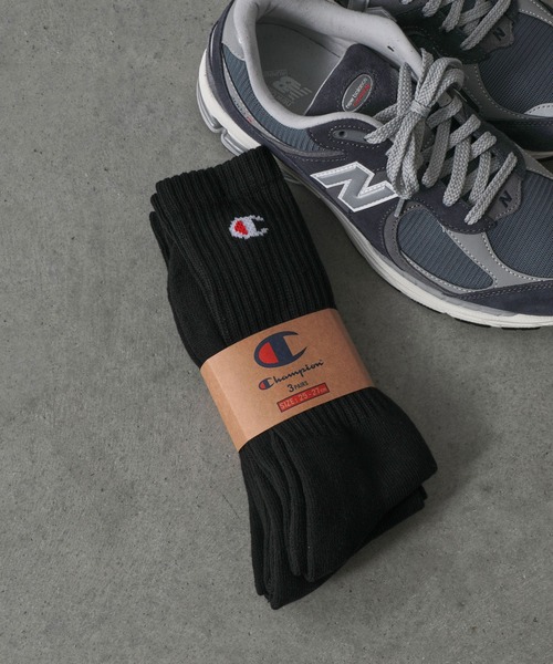 Champion（チャンピオン）の「【Champion】CMSCY002 フルレングスソックス3P/チャンピオン/3足セット（ソックス/靴下・メンズ・ブラック/グレー/ホワイト/マルチ・25cm～27cm）」の2枚目の写真