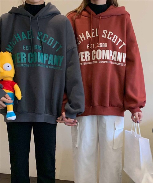 NANEA(ナネア)の「カレッジロゴスウェットパーカー(パーカー・レディース・ワインレッド/ライトグリーン/アイボリー/チャコールグレー/ブルー/グレー/ピンク/ブラウン/ホワイト/パープル・フリー)」の15枚目の写真