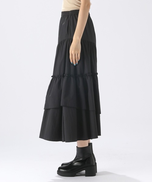 niko and...（ニコアンド）の「5WAYティアードスカート（スカート・レディース・キャメル/オフホワイト/ブラック・FREE）」の14枚目の写真