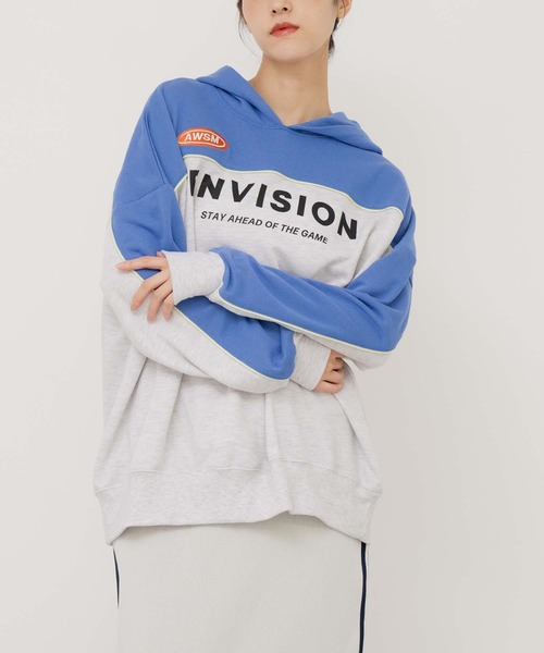 ANAP（アナップ）の「配色パイピング裏毛フーディー【親子お揃い】（パーカー・レディース・ブルー/オレンジ/ブラック×ホワイト・FREE）」の17枚目の写真