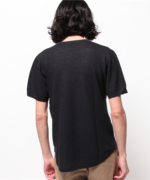 RAGEBLUE（レイジブルー）の「鹿の子編みニット半袖/566823（ニット/セーター・メンズ・ネイビー/ブラック/ブルー/ホワイト/グリーン・MEDIUM/LARGE）」の6枚目の写真