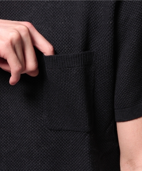 RAGEBLUE（レイジブルー）の「鹿の子編みニット半袖/566823（ニット/セーター・メンズ・ネイビー/ブラック/ブルー/ホワイト/グリーン・MEDIUM/LARGE）」の10枚目の写真