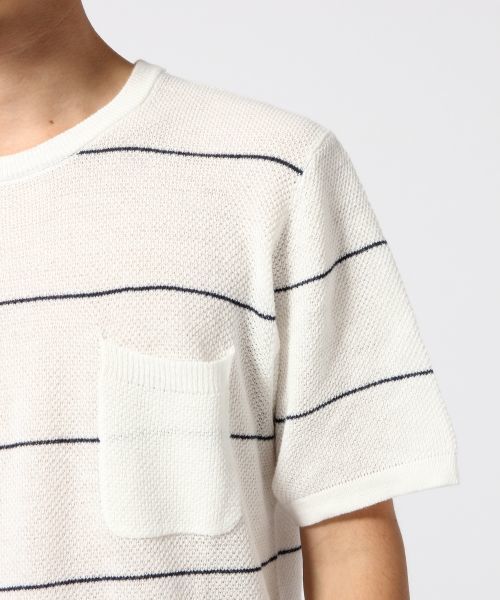 RAGEBLUE（レイジブルー）の「鹿の子編みニット半袖/566823（ニット/セーター・メンズ・ネイビー/ブラック/ブルー/ホワイト/グリーン・MEDIUM/LARGE）」の19枚目の写真