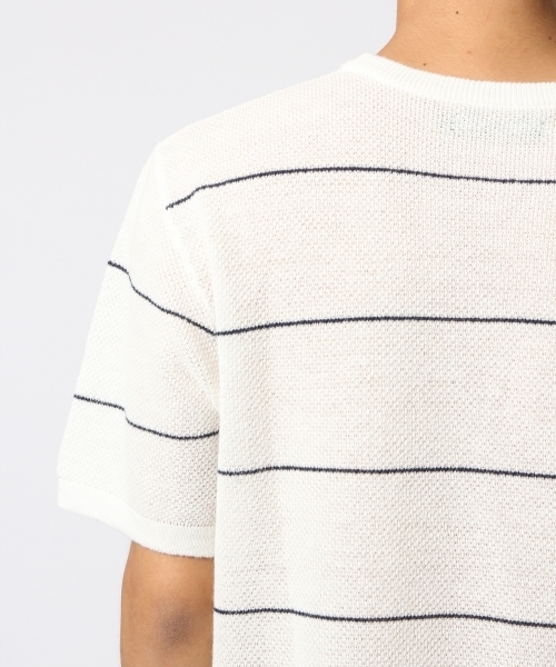 RAGEBLUE（レイジブルー）の「鹿の子編みニット半袖/566823（ニット/セーター・メンズ・ネイビー/ブラック/ブルー/ホワイト/グリーン・MEDIUM/LARGE）」の21枚目の写真