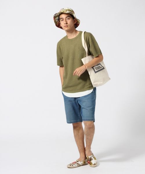 RAGEBLUE（レイジブルー）の「鹿の子編みニット半袖/566823（ニット/セーター・メンズ・ネイビー/ブラック/ブルー/ホワイト/グリーン・MEDIUM/LARGE）」の14枚目の写真