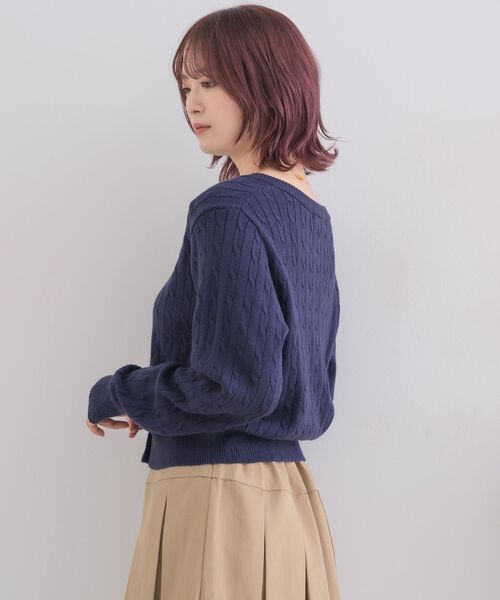 ems excite(エムズエキサイト)の「ケーブルNTカーデ(カーディガン/ボレロ・レディース・ダークブルー/ナチュラル/ダークグレー/レッド・FREE)」の13枚目の写真