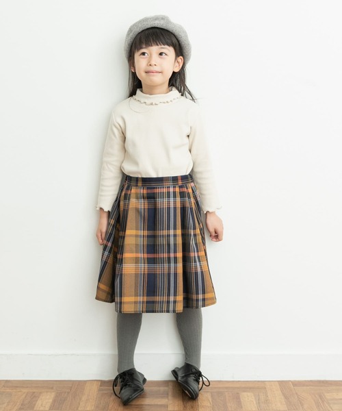 URBAN RESEARCH DOORS（アーバンリサーチドアーズ）の「『親子リンク』カラーチェックスカート(KIDS)（スカート・キッズ・オレンジ系その他/グレー系その他・135/105/120）」の4枚目の写真