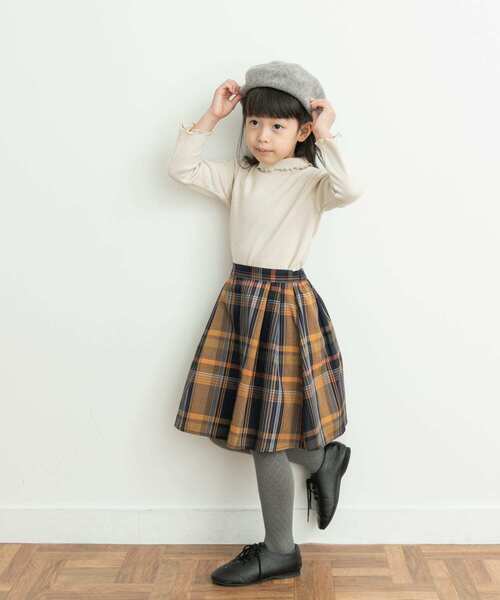 URBAN RESEARCH DOORS（アーバンリサーチドアーズ）の「『親子リンク』カラーチェックスカート(KIDS)（スカート・キッズ・オレンジ系その他/グレー系その他・135/105/120）」の7枚目の写真
