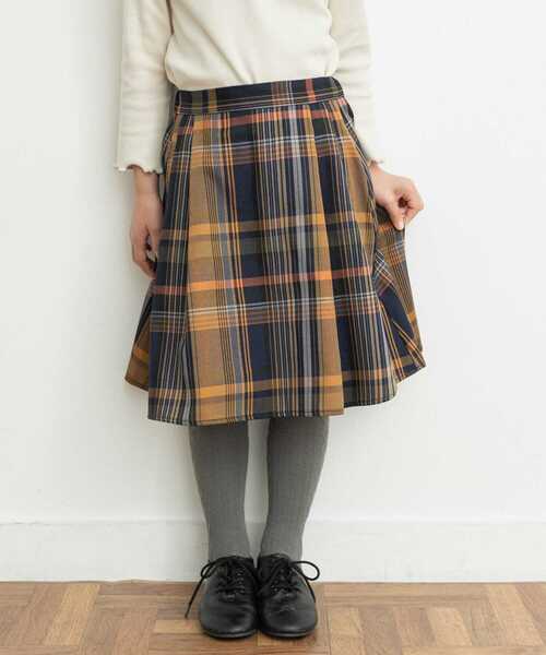 URBAN RESEARCH DOORS（アーバンリサーチドアーズ）の「『親子リンク』カラーチェックスカート(KIDS)（スカート・キッズ・オレンジ系その他/グレー系その他・135/105/120）」の9枚目の写真