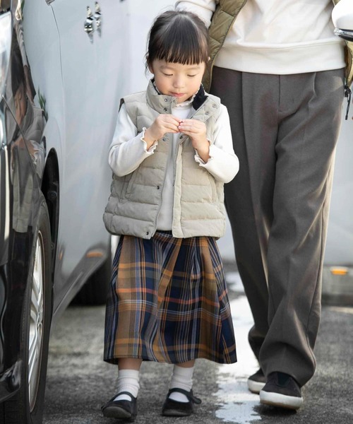 URBAN RESEARCH DOORS（アーバンリサーチドアーズ）の「『親子リンク』カラーチェックスカート(KIDS)（スカート・キッズ・オレンジ系その他/グレー系その他・135/105/120）」の12枚目の写真