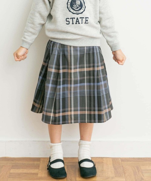 URBAN RESEARCH DOORS（アーバンリサーチドアーズ）の「『親子リンク』カラーチェックスカート(KIDS)（スカート・キッズ・オレンジ系その他/グレー系その他・135/105/120）」の2枚目の写真