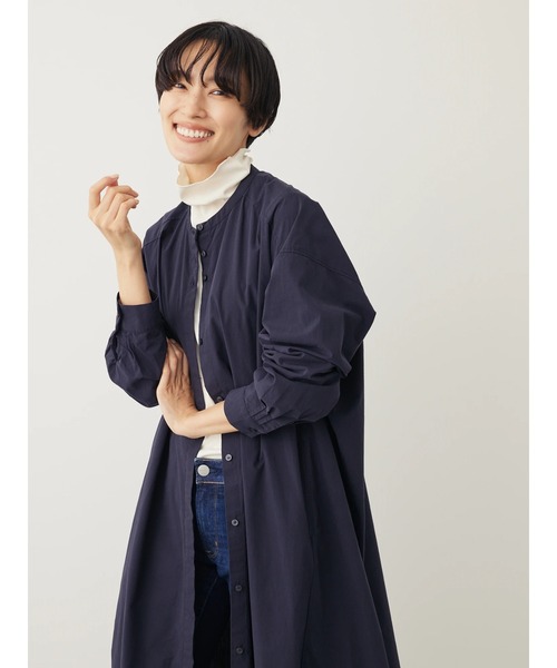 AMERICAN HOLIC(アメリカンホリック)の「バンドカラーシャツワンピース(シャツワンピース・レディース・ネイビー/グリーン/キャメル/アイボリー・M/L)」の10枚目の写真