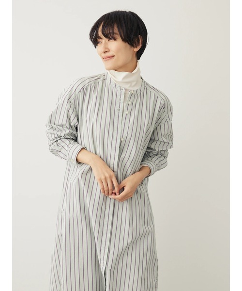 AMERICAN HOLIC(アメリカンホリック)の「バンドカラーシャツワンピース(シャツワンピース・レディース・ネイビー/グリーン/キャメル/アイボリー・M/L)」の14枚目の写真
