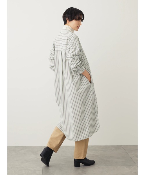 AMERICAN HOLIC(アメリカンホリック)の「バンドカラーシャツワンピース(シャツワンピース・レディース・ネイビー/グリーン/キャメル/アイボリー・M/L)」の17枚目の写真