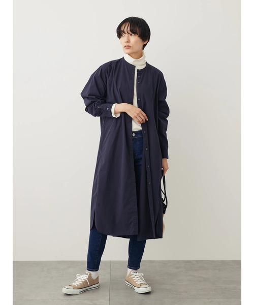 セール】バンドカラーシャツワンピース（シャツワンピース