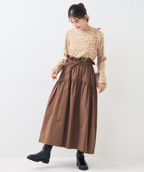FREAK'S STORE（フリークスストア）の「プリーツ ベロア ロンT（Tシャツ/カットソー・レディース・ブラック/ブラウン/ベージュ・ﾌﾘ-）」の11枚目の写真