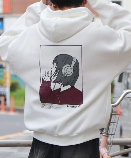 ILL'S(イルズ)の「イラストバックプリント / ワンポイント刺繍 ビッグシルエット プルオーバーパーカー フーディー カットソー ユニセックス【ILL'S】(パーカー・メンズ・グリーン系その他/グレー系その他/ブラック/ブルー/グレー系/ホワイト/ブルー系その他2/グレー系3/ホワイト系その他2/ブラック系その他2/グレー系その他3/グリーン系その他3/ホワイト系その他4/グリーン系その他4/ブラック系その他4・L/M/XL)」の22枚目の写真