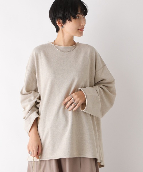 レプシィム　裏毛ラメ相良刺繍5分袖T LEPSIM（レプシィム） tシャツ 裏毛ラメ相良刺繍5分袖T 663950