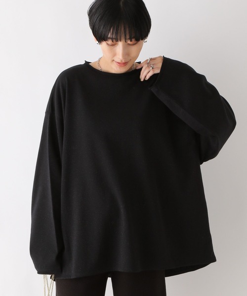LEPSIM(レプシィム)の「ラメ裏毛プルオーバー 969919(Tシャツ/カットソー・レディース・ブラック/ベージュ・FREE)」の1枚目の写真