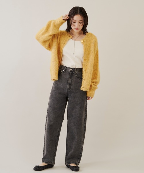 Shelly island（シェリーアイランド）の「シャギーニットカーディガン/プルオーバー（カーディガン/ボレロ・レディース・ダークグレー/ベージュ/イエロー/レッド・FREE）」の17枚目の写真