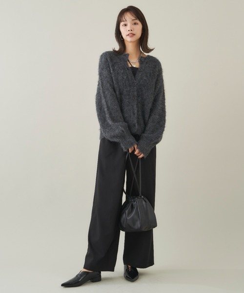 Shelly island（シェリーアイランド）の「シャギーニットカーディガン/プルオーバー（カーディガン/ボレロ・レディース・ダークグレー/ベージュ/イエロー/レッド・FREE）」の22枚目の写真