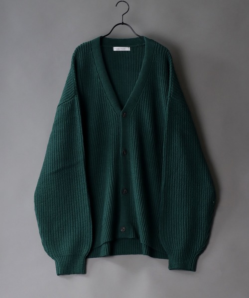 SITRY（シトリー）の「ridge knitting cardigan/畦編み ニット カーディガン/カーデ（カーディガン/ボレロ・メンズ・グリーン/アイボリー/ブラック/ダークグレー・M/L）」の4枚目の写真