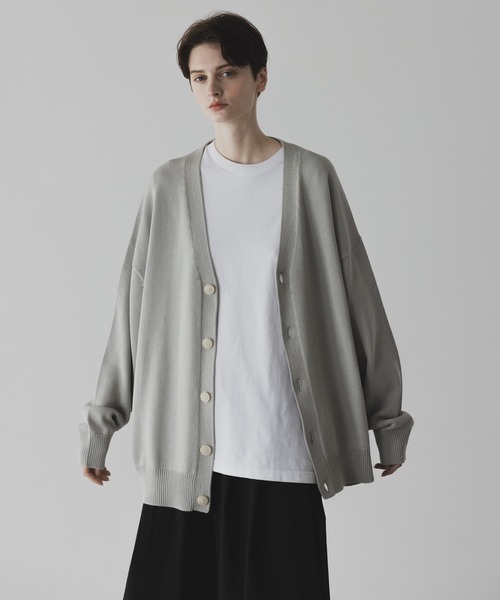 remer（リメール）の「loose basic over cardigan / ルーズベーシックオーバーカーディガン（カーディガン/ボレロ・メンズ・ブルー/チャコールグレー/グレイッシュベージュ・SMALL/LARGE/MEDIUM）」の10枚目の写真