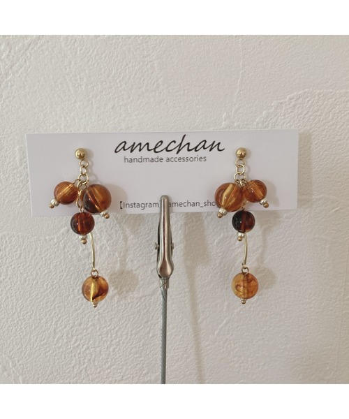 tone（トーン）の「【amechan】つぶつぶ飴色（ピアス）(MA)（ピアス（両耳用）・レディース・ブラウン・FREE）」の6枚目の写真