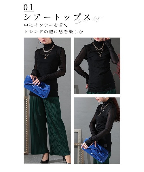 Sawa a la mode(サワアラモード)の「メッシュトップス(その他トップス・レディース・ブラック・FREE)」の11枚目の写真