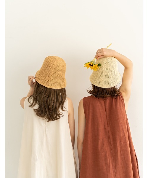 chocomee（チョコミー）の「paper bucket hat（ハット・レディース・ベージュ/アイボリー・FREE）」の9枚目の写真