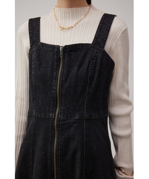 AZUL by moussy（アズールバイマウジー）の「ジップアップジャンパースカート（ジャンパースカート・レディース・ブラック/ワンウォッシュ/ブラック系その他2・SMALL/MEDIUM）」の11枚目の写真